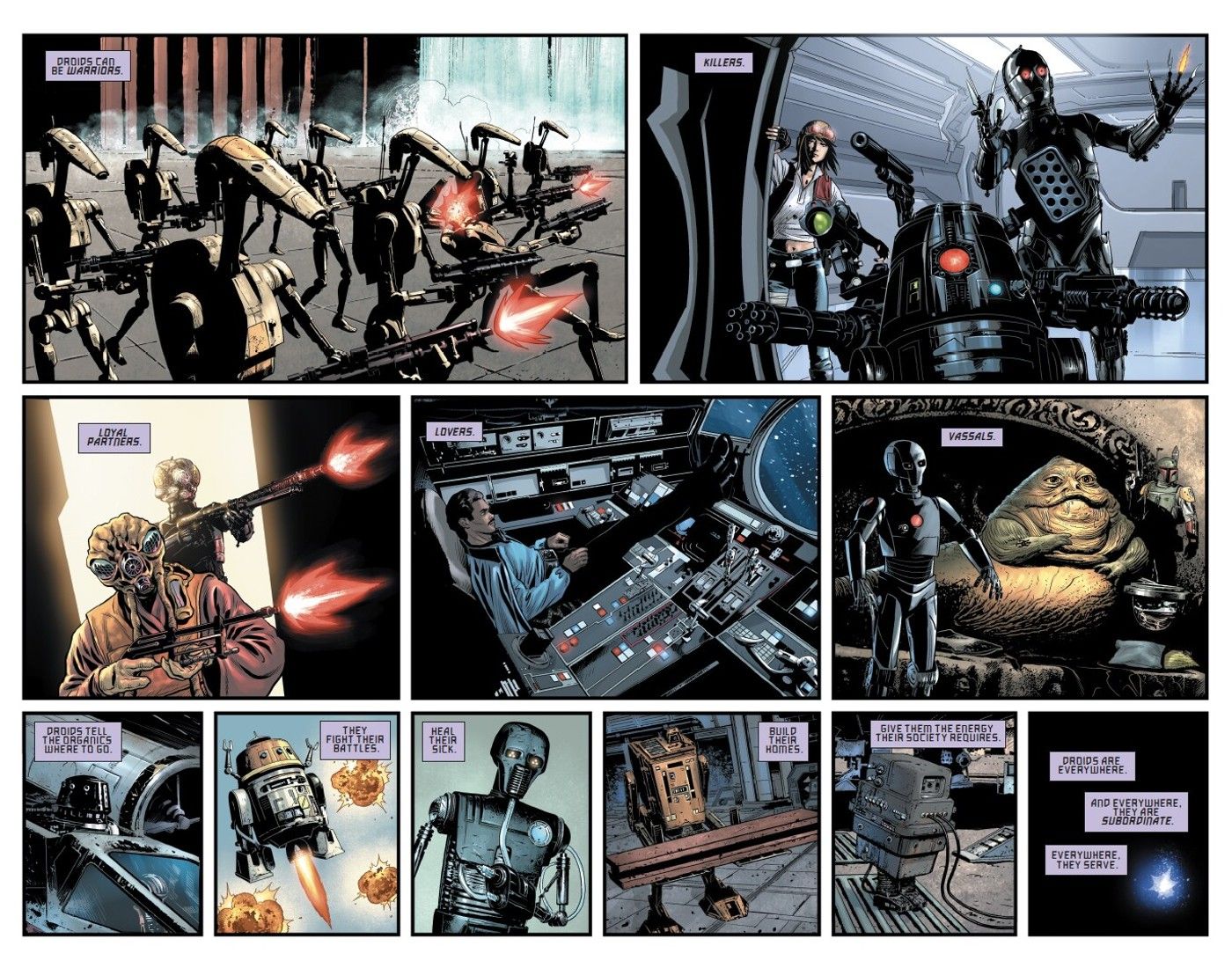 a series of droids in Star Wars Dark Droids