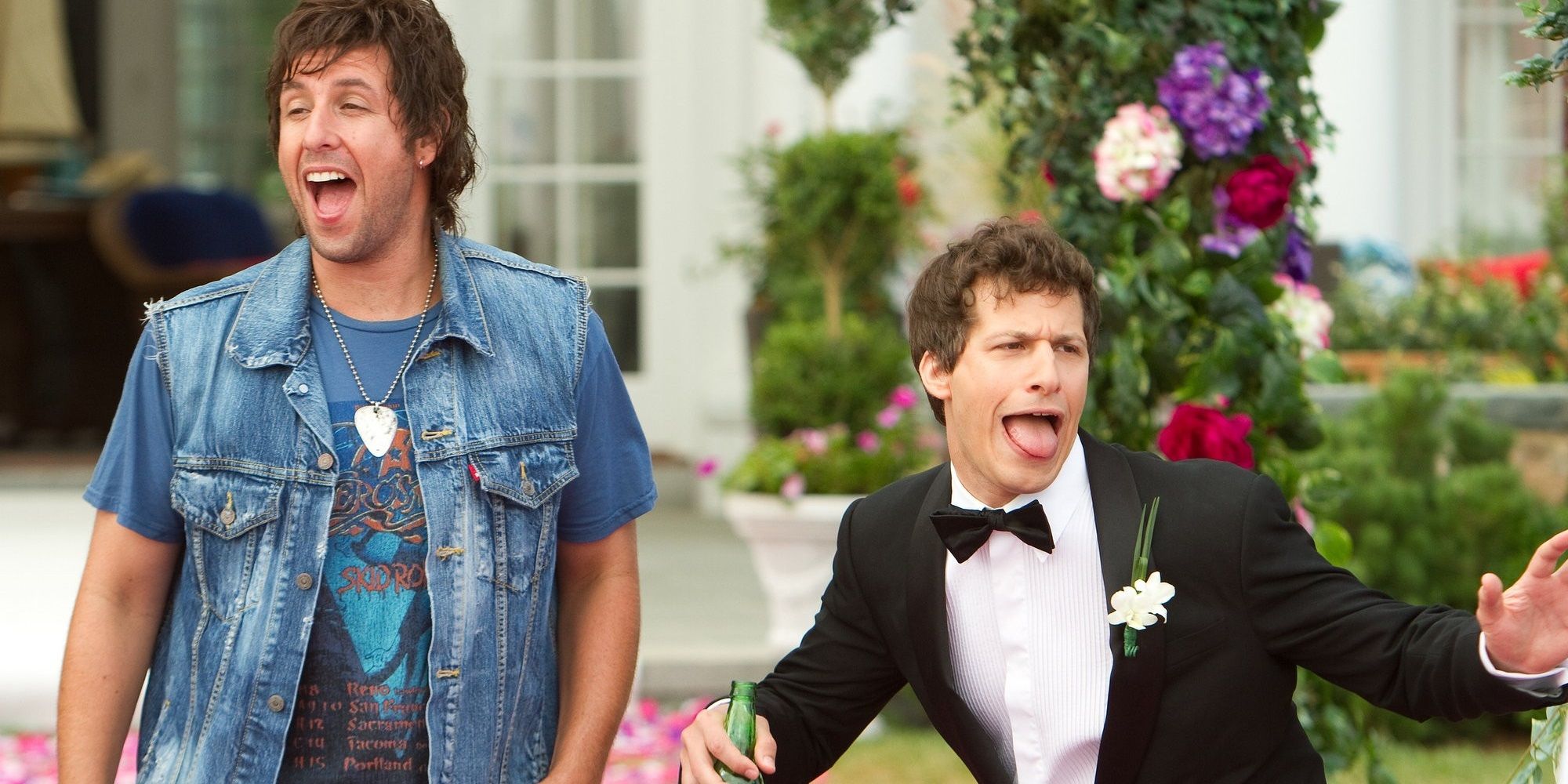 Adam Sandler and Andy Samberg at a wedding in That&rsquo;s My Boy