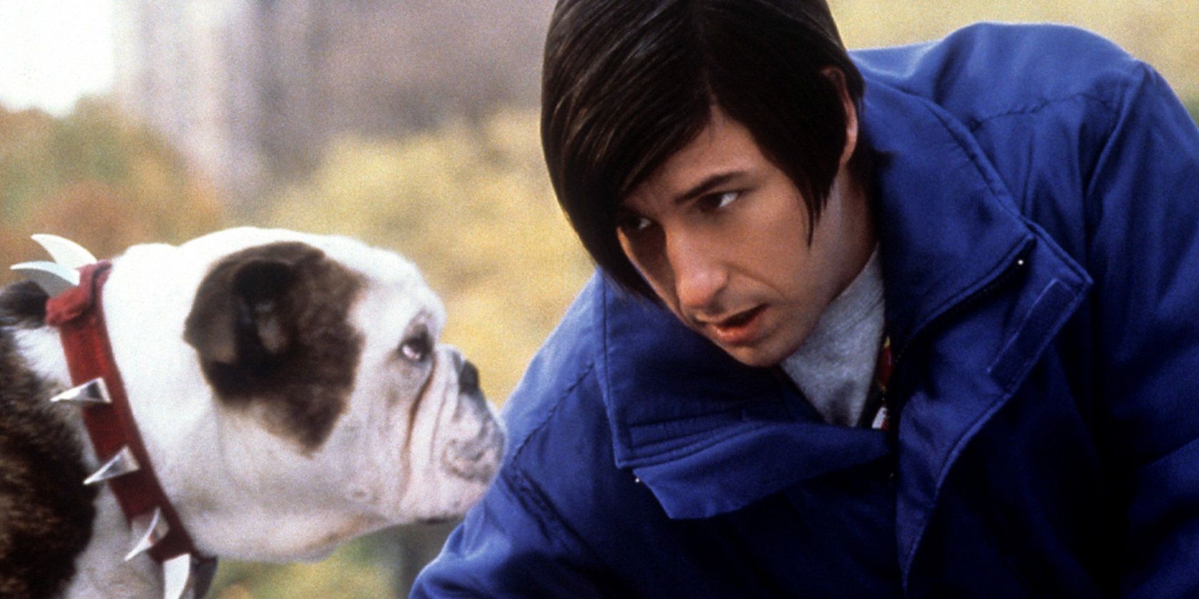 Adam Sandler talks to a dog in Little Nicky