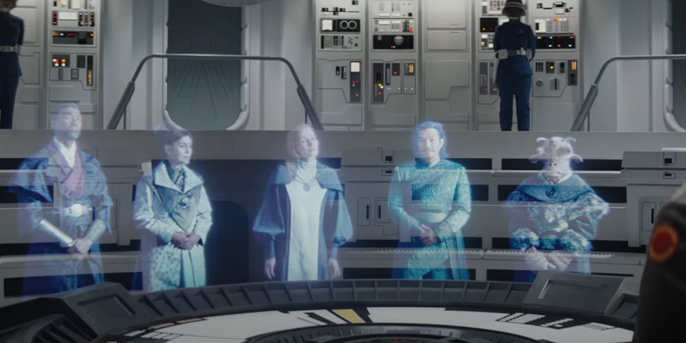 Senadores da Nova República e Mon Mothma em Ahsoka.