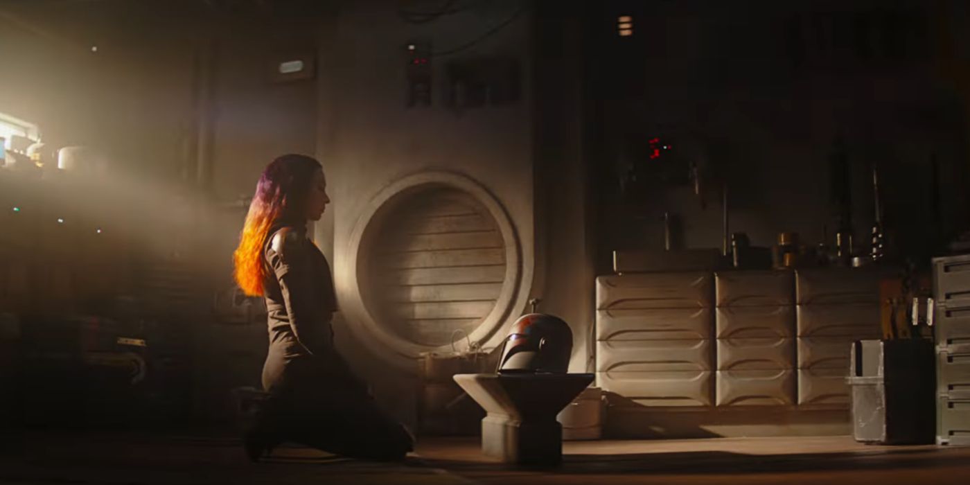 Sabine cuts her hair in Ahsoka.