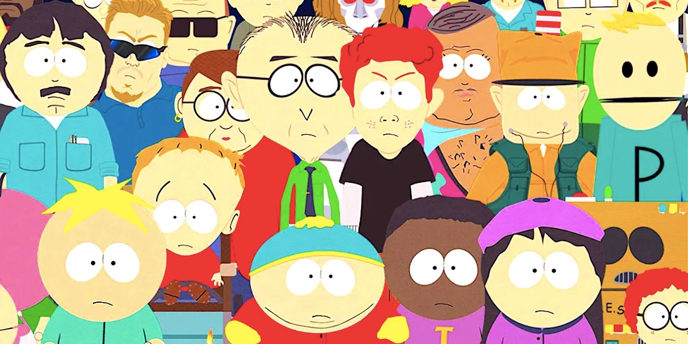 An assortment of South Park characters including Butters Cartman and Wendy