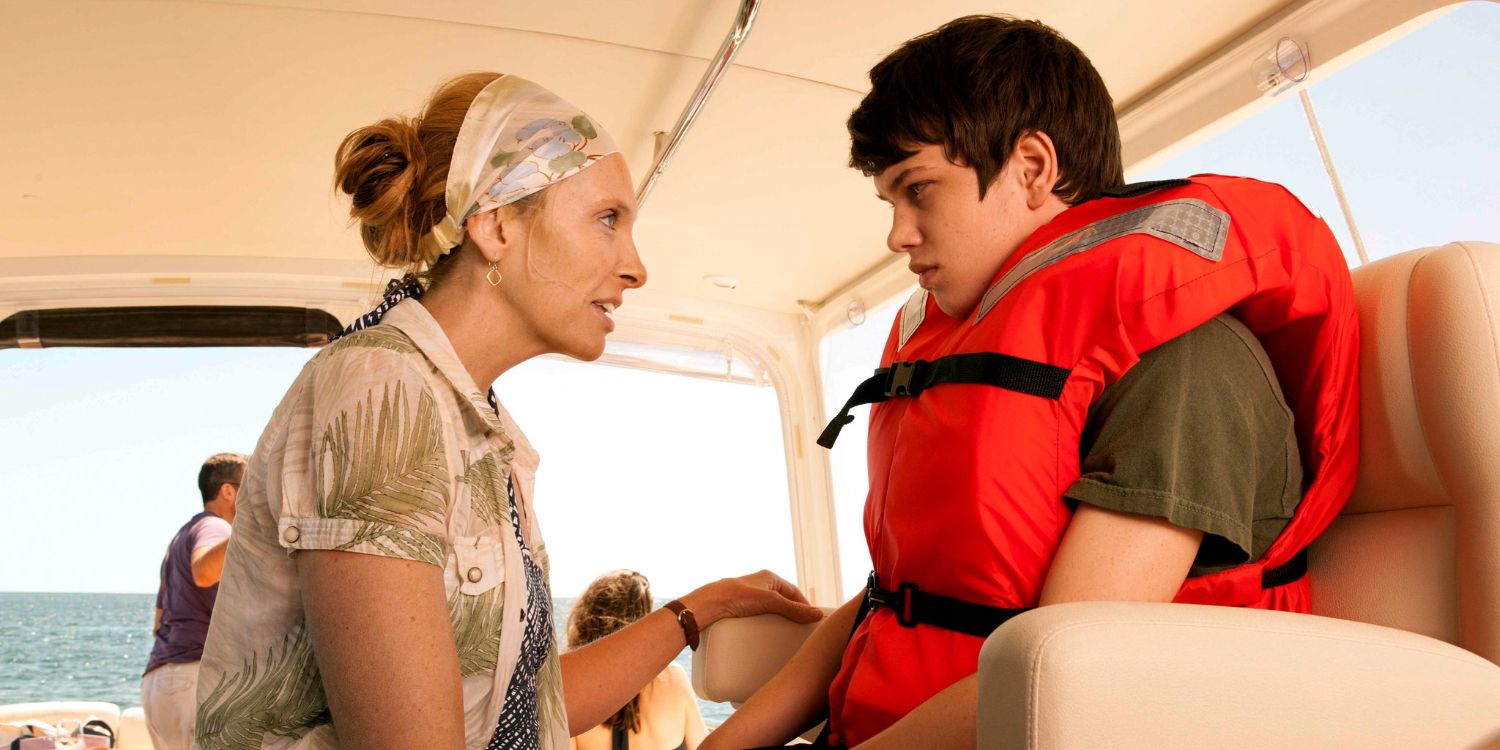 An image of Duncan talking to his mother in The Way Way Back