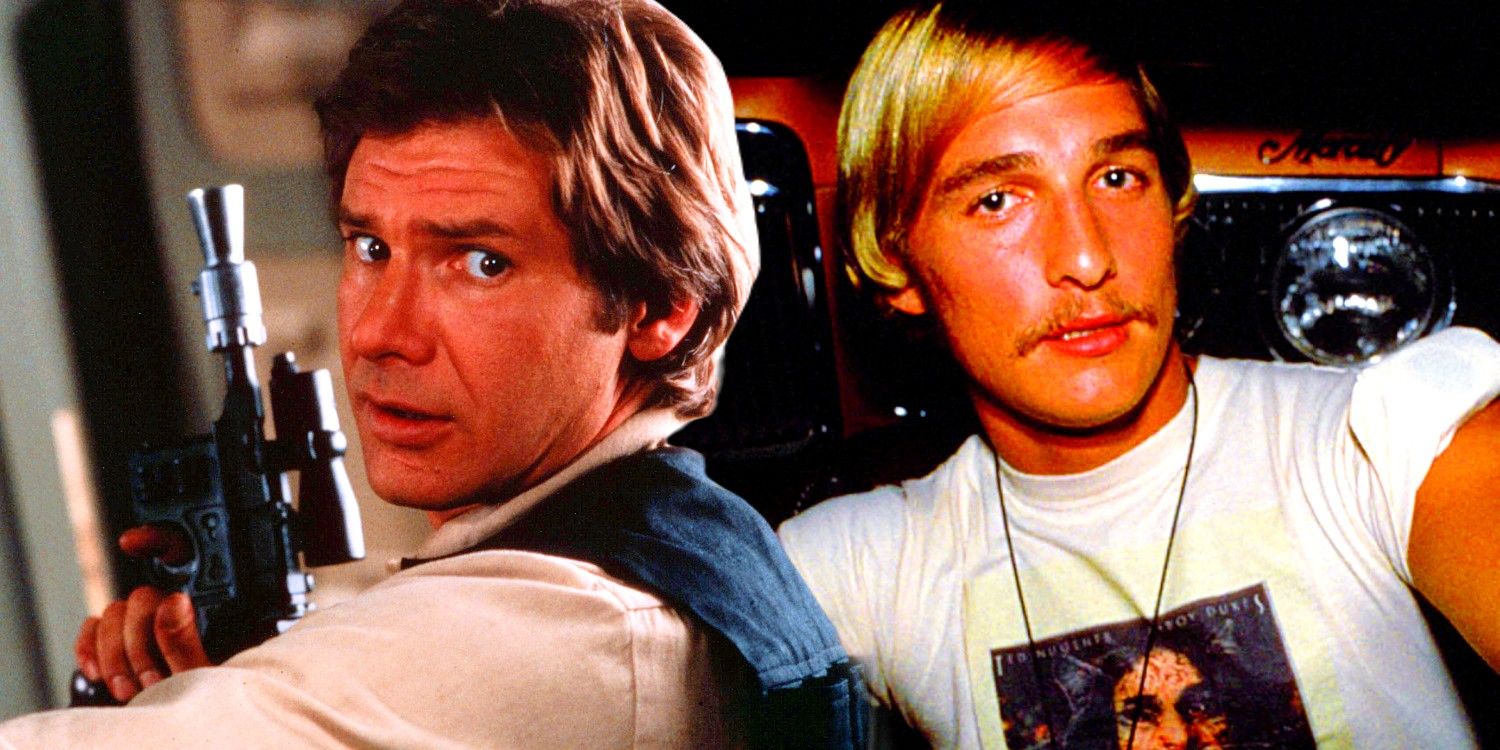 An image of Harrison Ford in Star Wars and Matthew McConaughey in Dazed and Confused