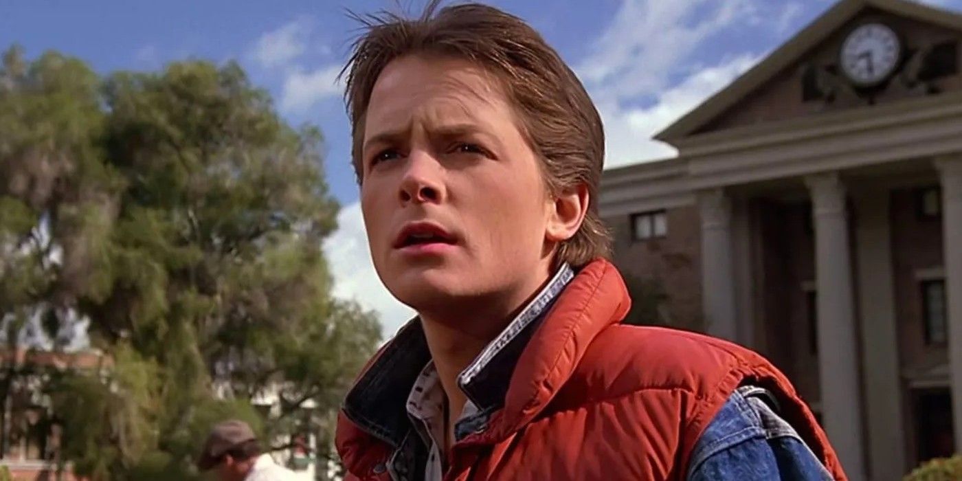 Marty McFly (Michael J Fox) Looking Serious in Back To The Future