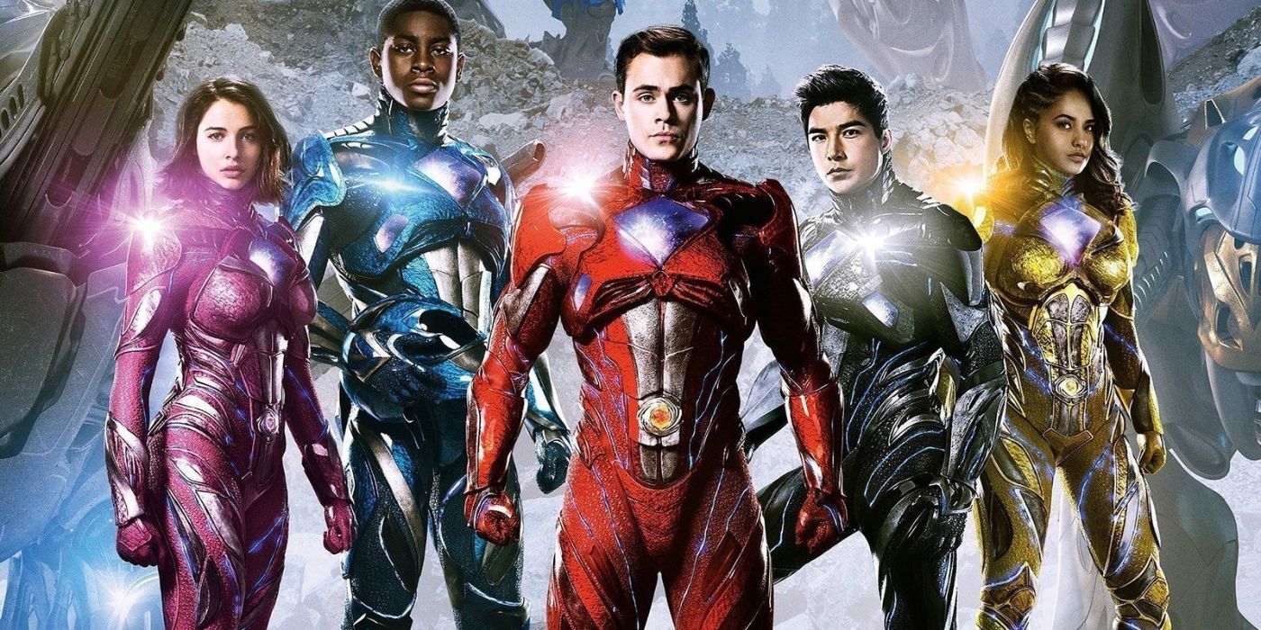 An image of the Power Rangers all standing together in a line