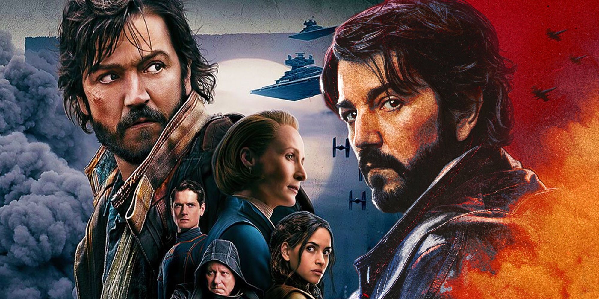 The official poster for Andor next to the character poster for Cassian Andor