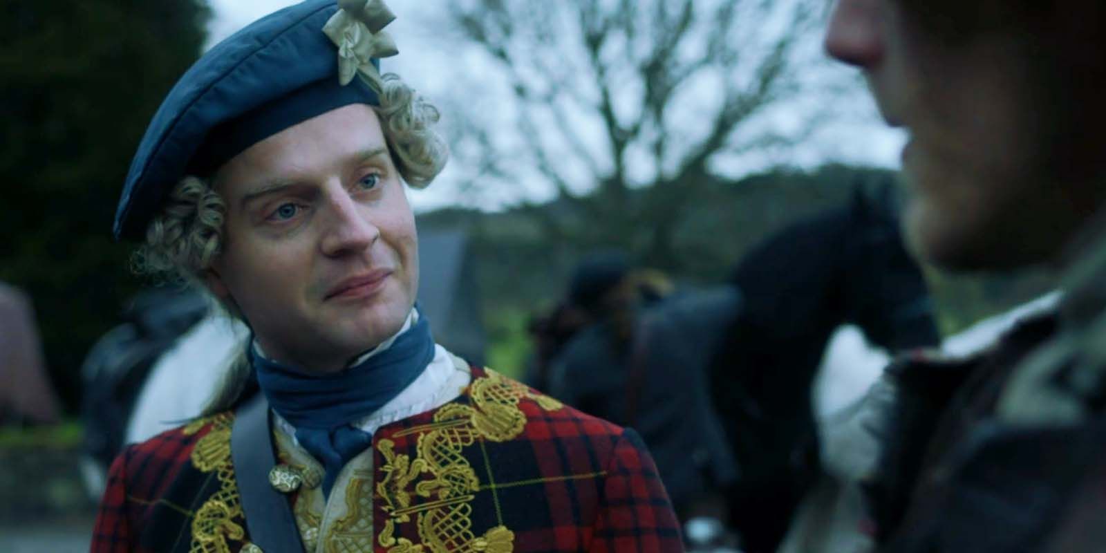 Andrew Gower as Bonnie Prince Charlie in Outlander season 2 finale