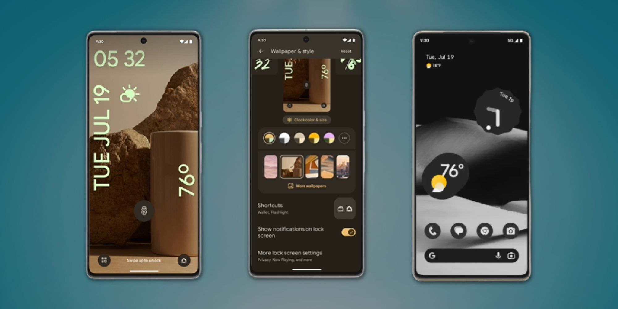 Screenshots of Android 14 new customization options