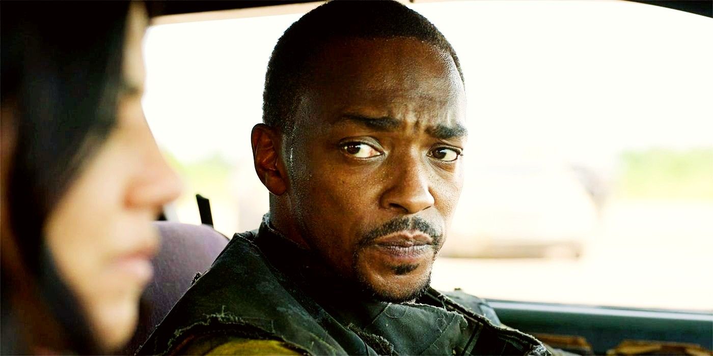 Anthony Mackie como John Doe sentado no banco do motorista no episódio 10 de Twisted Metal