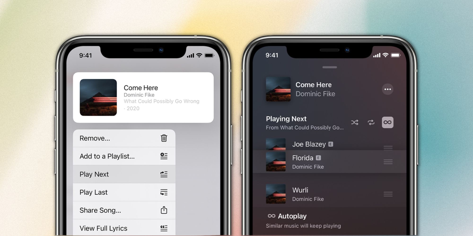 Apple Music Autoplay memutar tombol berikutnya dan seret