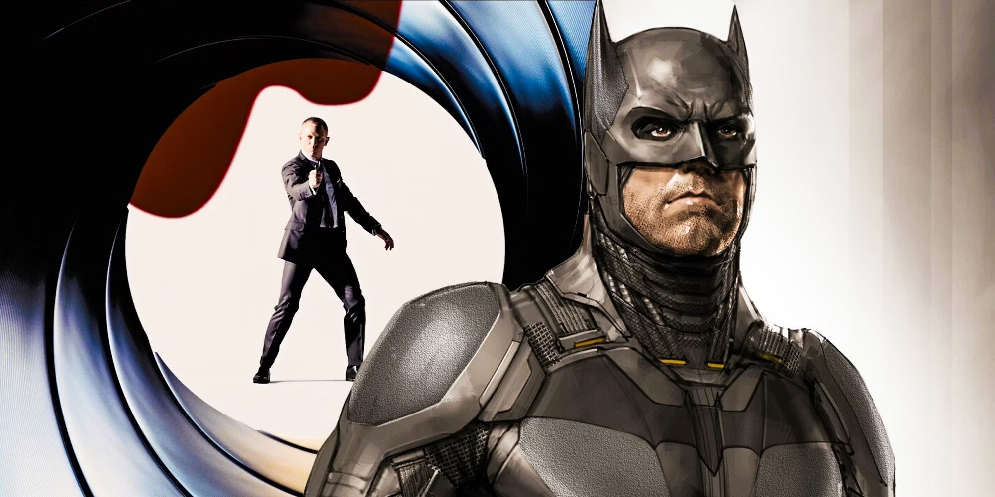 Collage Image with Ben Affleck Batman and Daniel Craig James Bond