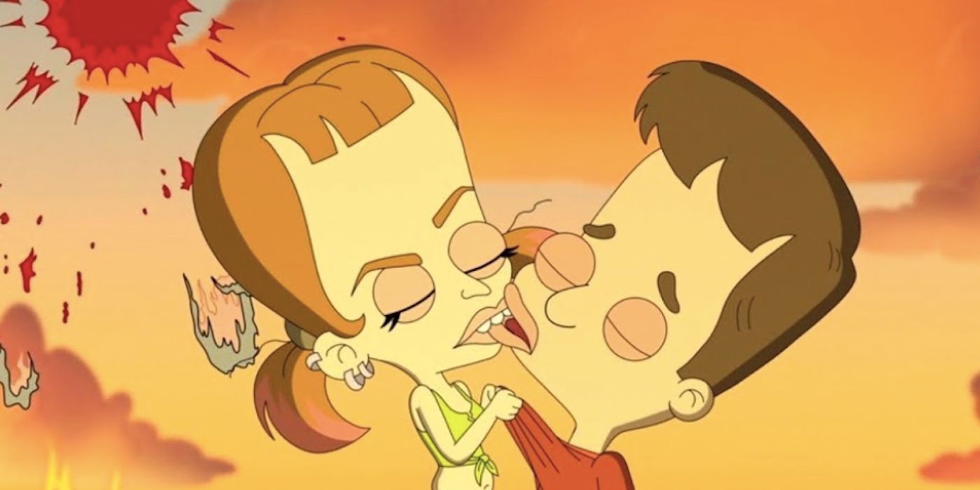 Big Mouth Vicky and Nick kiss
