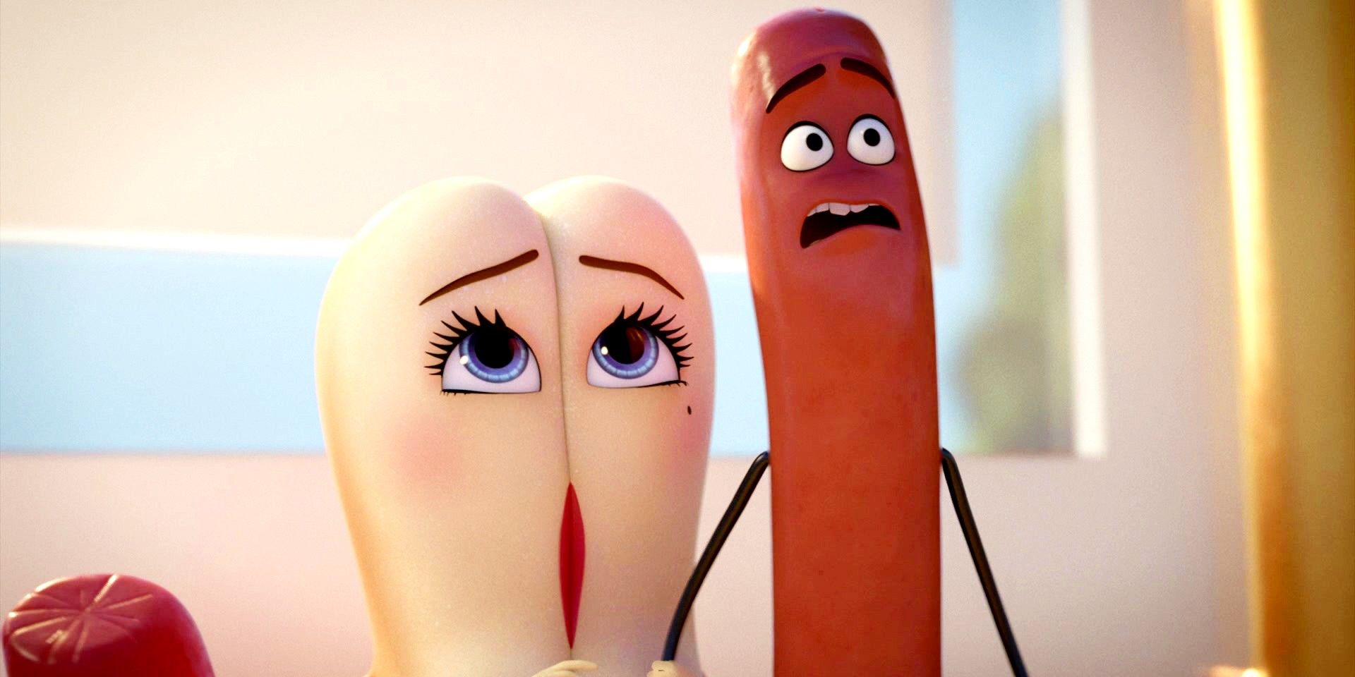Frank and Brenda looking worried in Sausage Party
