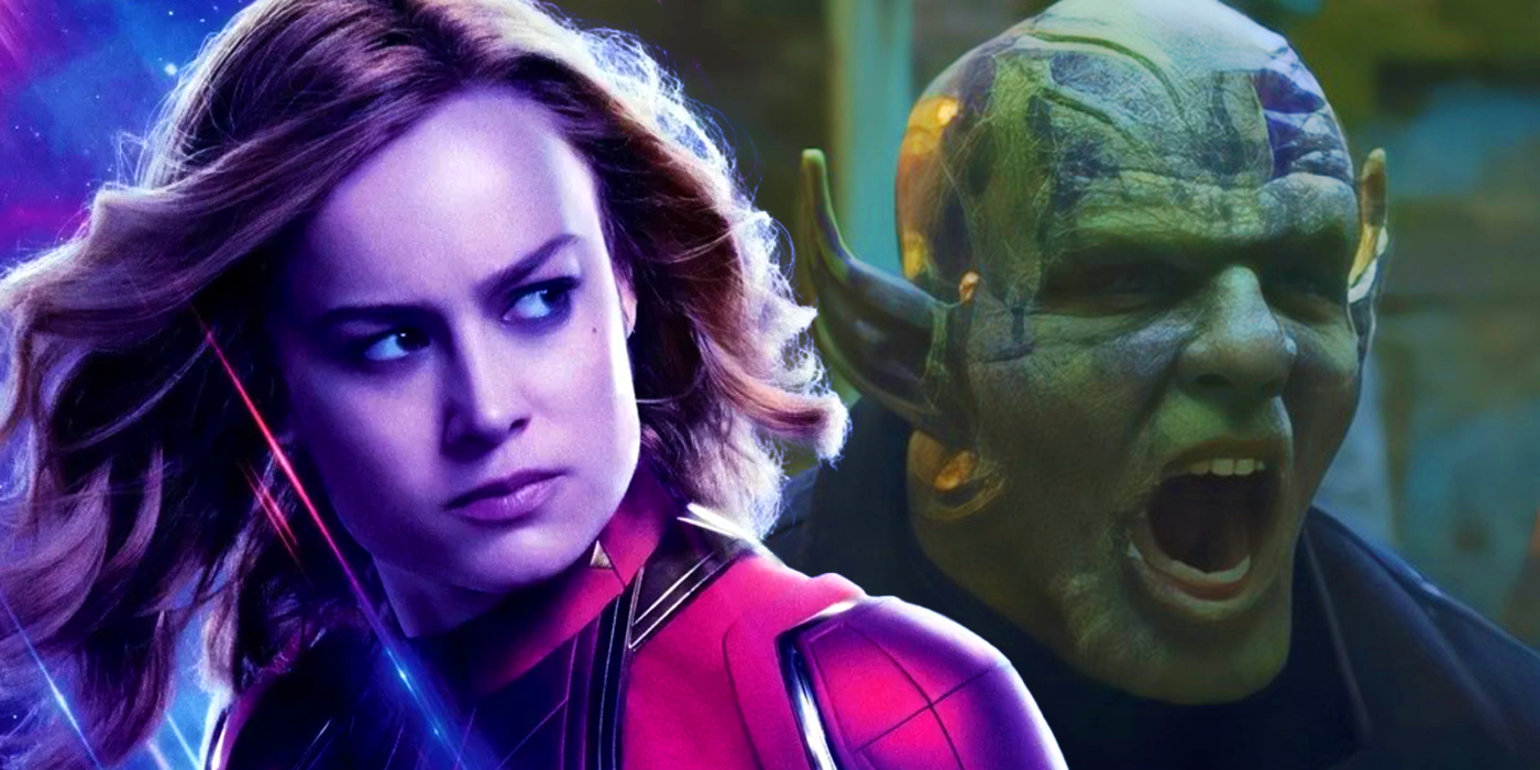 Brie Larson as Captain Marvel with Kingsley Ben-Adir as Gravik in the MCU