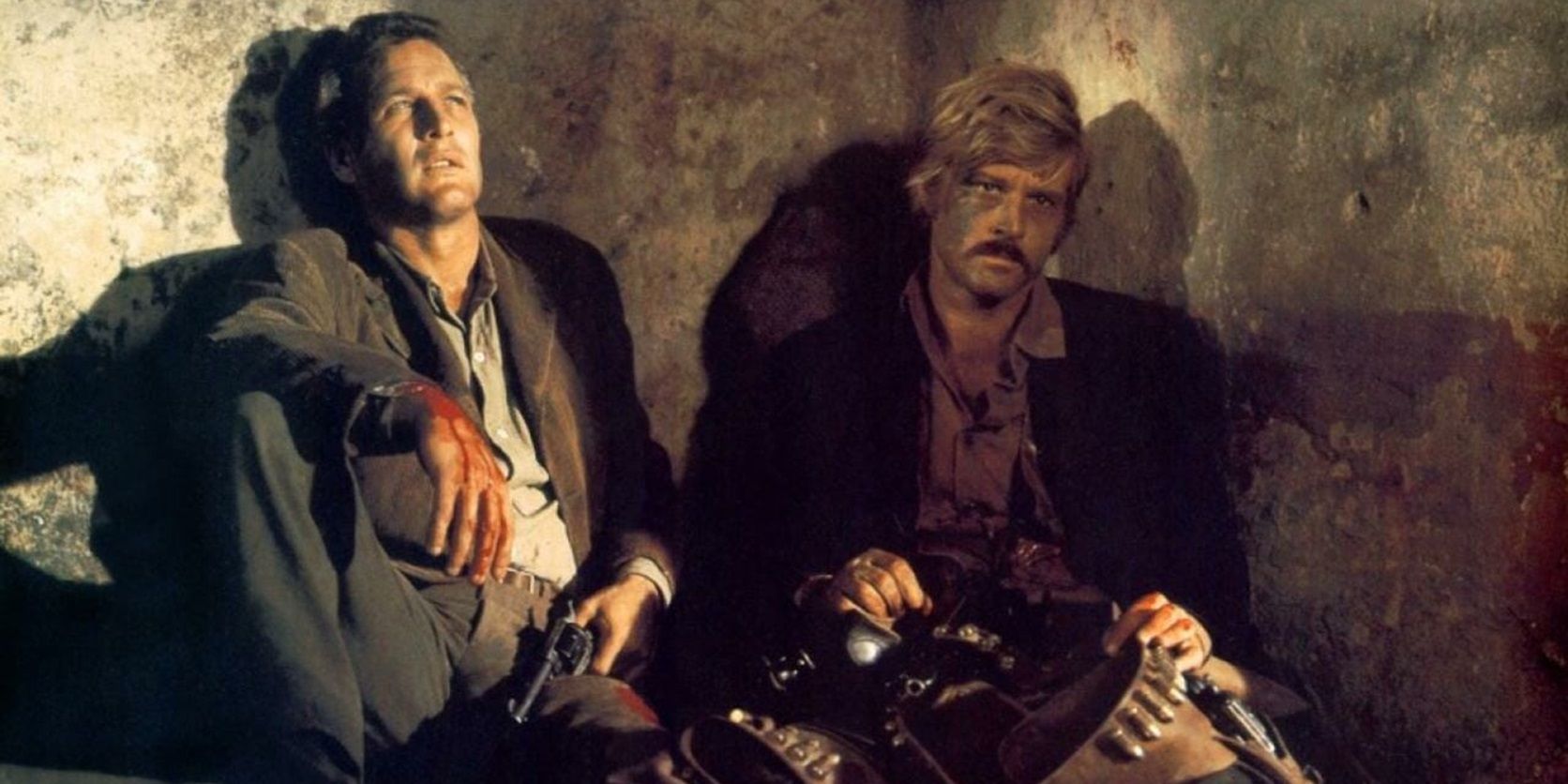 Butch and Sundance take cover in Butch Cassidy and the Sundance Kid