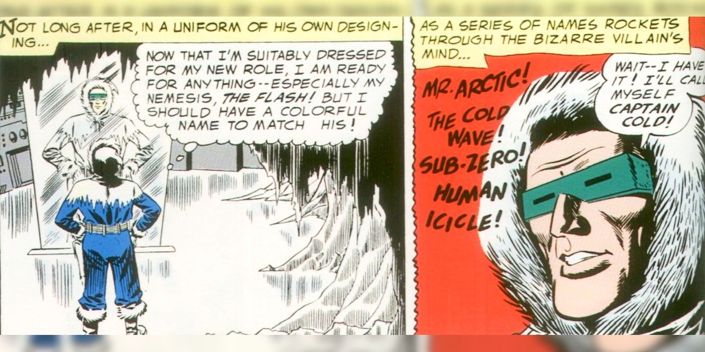 Captain Cold picks his name and makes his costume