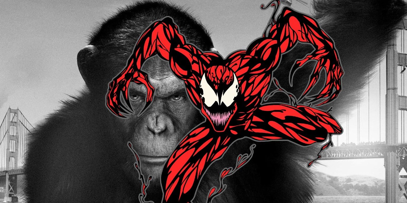 Composite image of Carnage and Caesar in Planet of the Apes