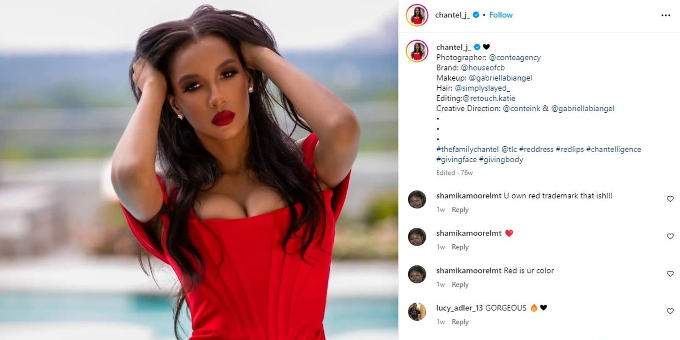 Chantel Everett from The Family Chantel in red dress