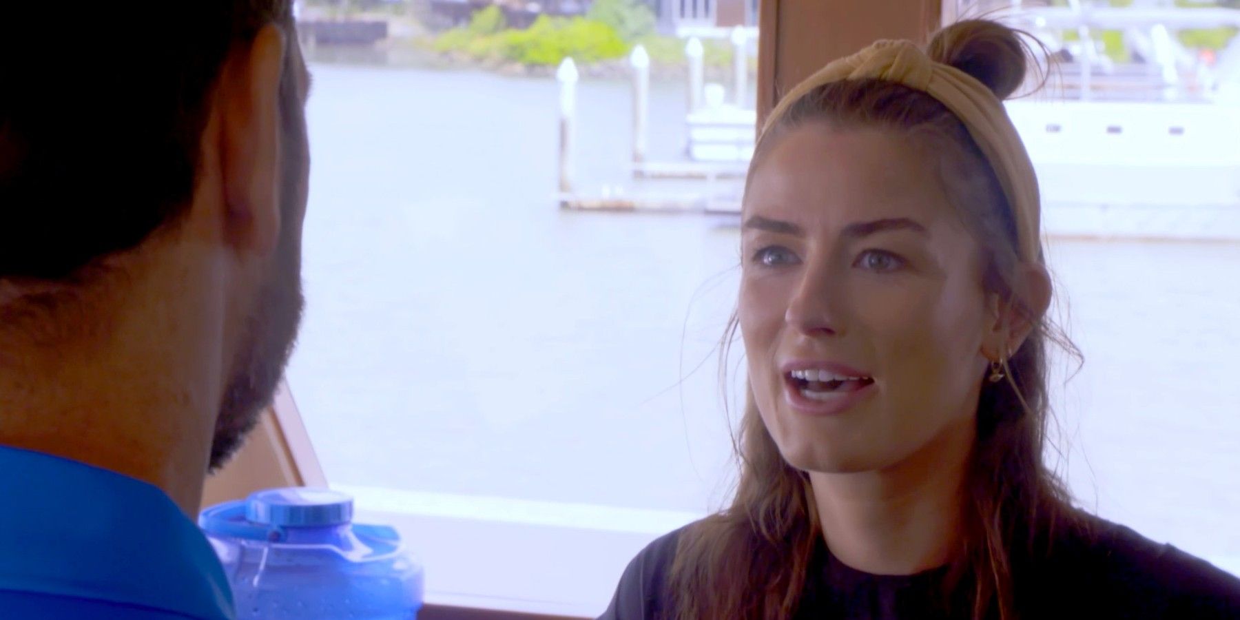 chef tzarina below deck talking to crew member