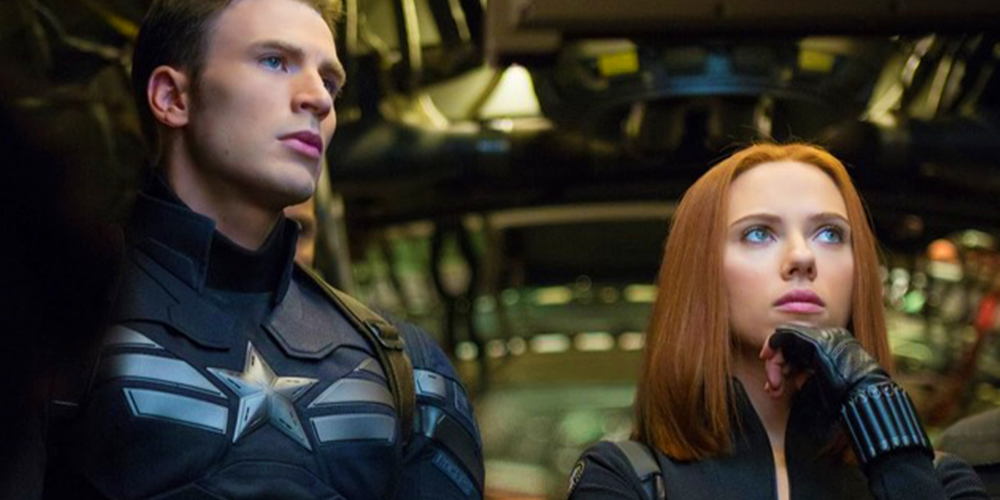 Chris Evans and Scarlett Johansson in Captain America The Winter Soldier