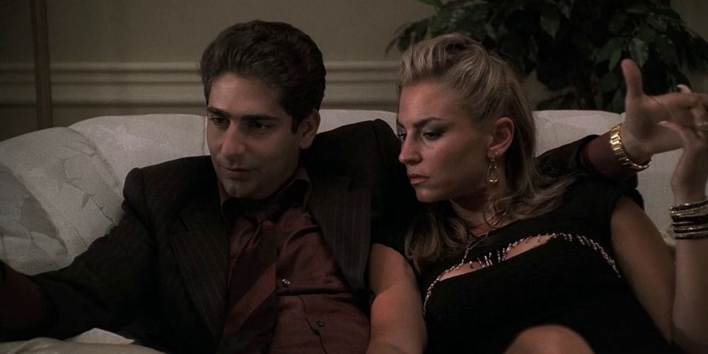 Christopher and Adriana on the couch in The Sopranos