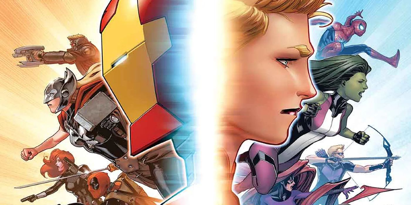 Multiple Avengers on the cover of Marvel Comics' Civil War II
