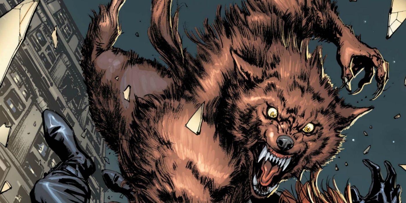 Wolfsbane clawing while falling from a building.