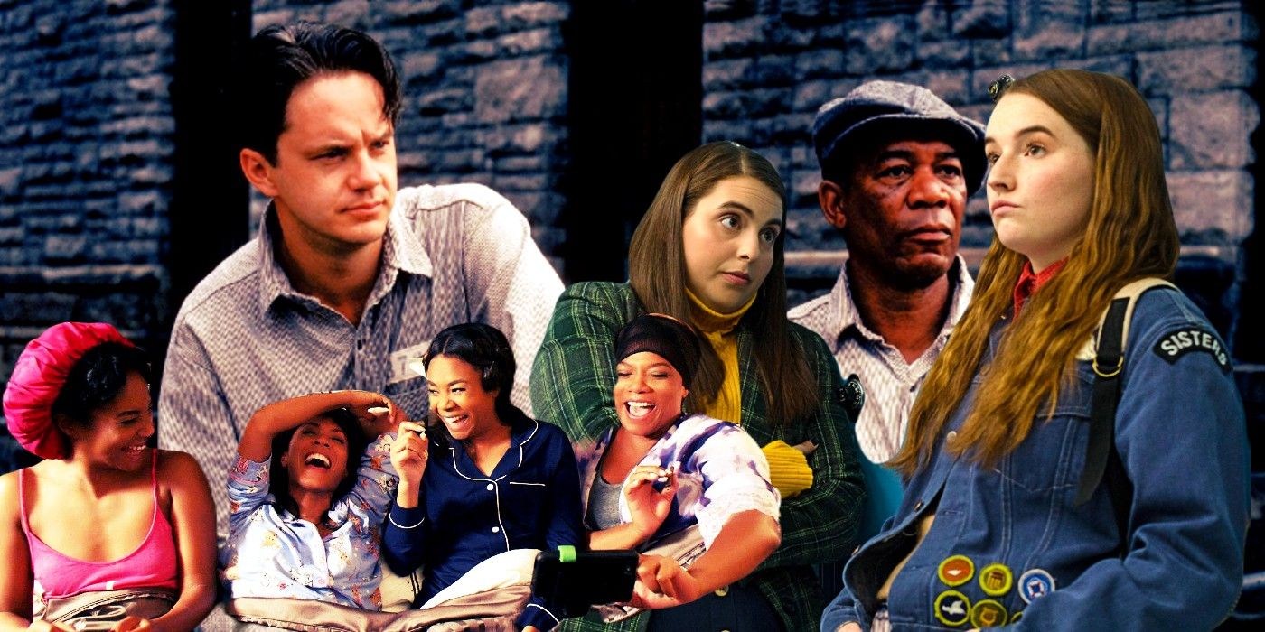 Collage of images from Waiting to Exhale, The Shawshank Redemption, and Booksmart