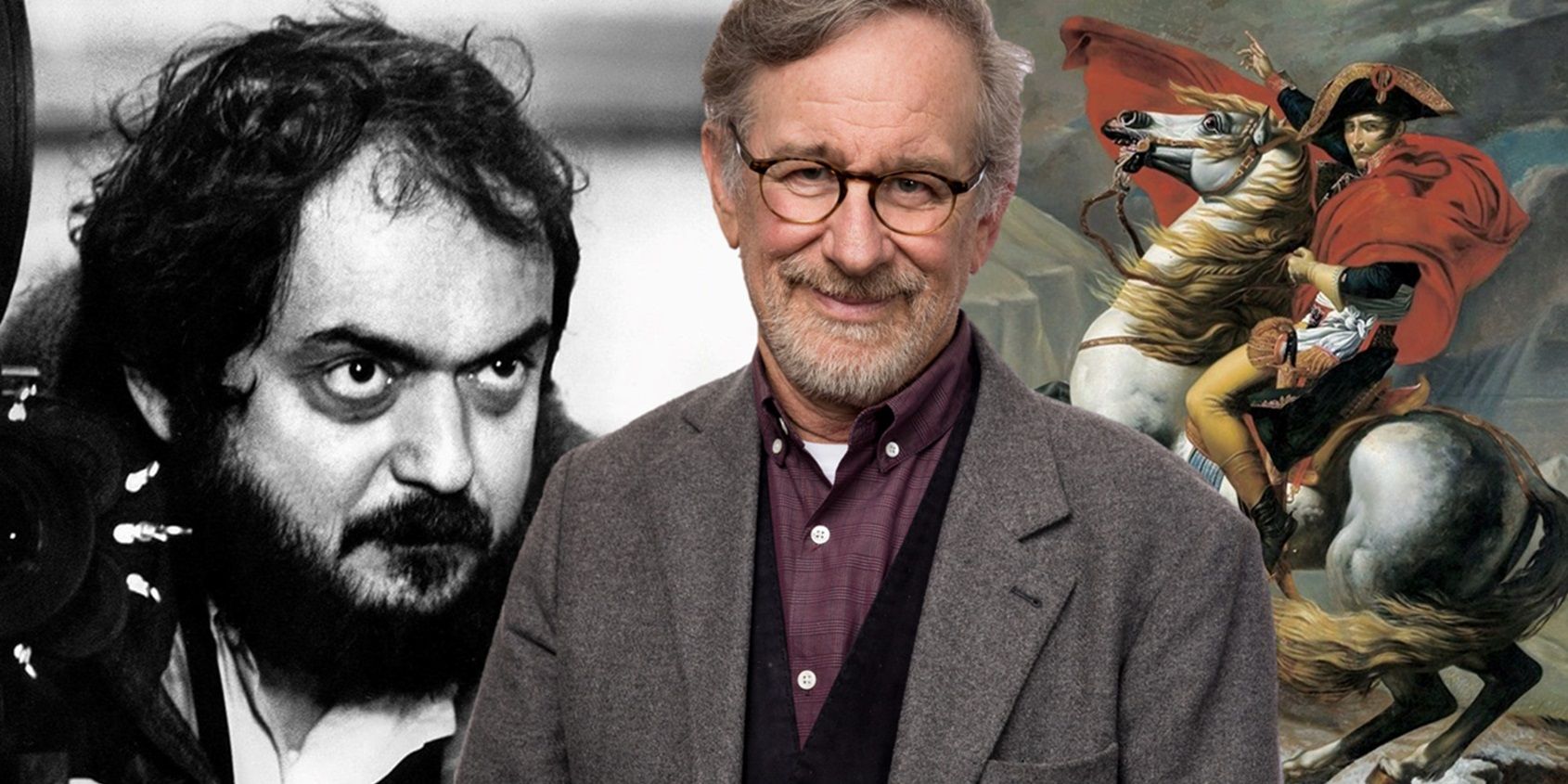 Collage of Stanley Kubrick, Steven Spielberg, and Napoleon Bonaparte.