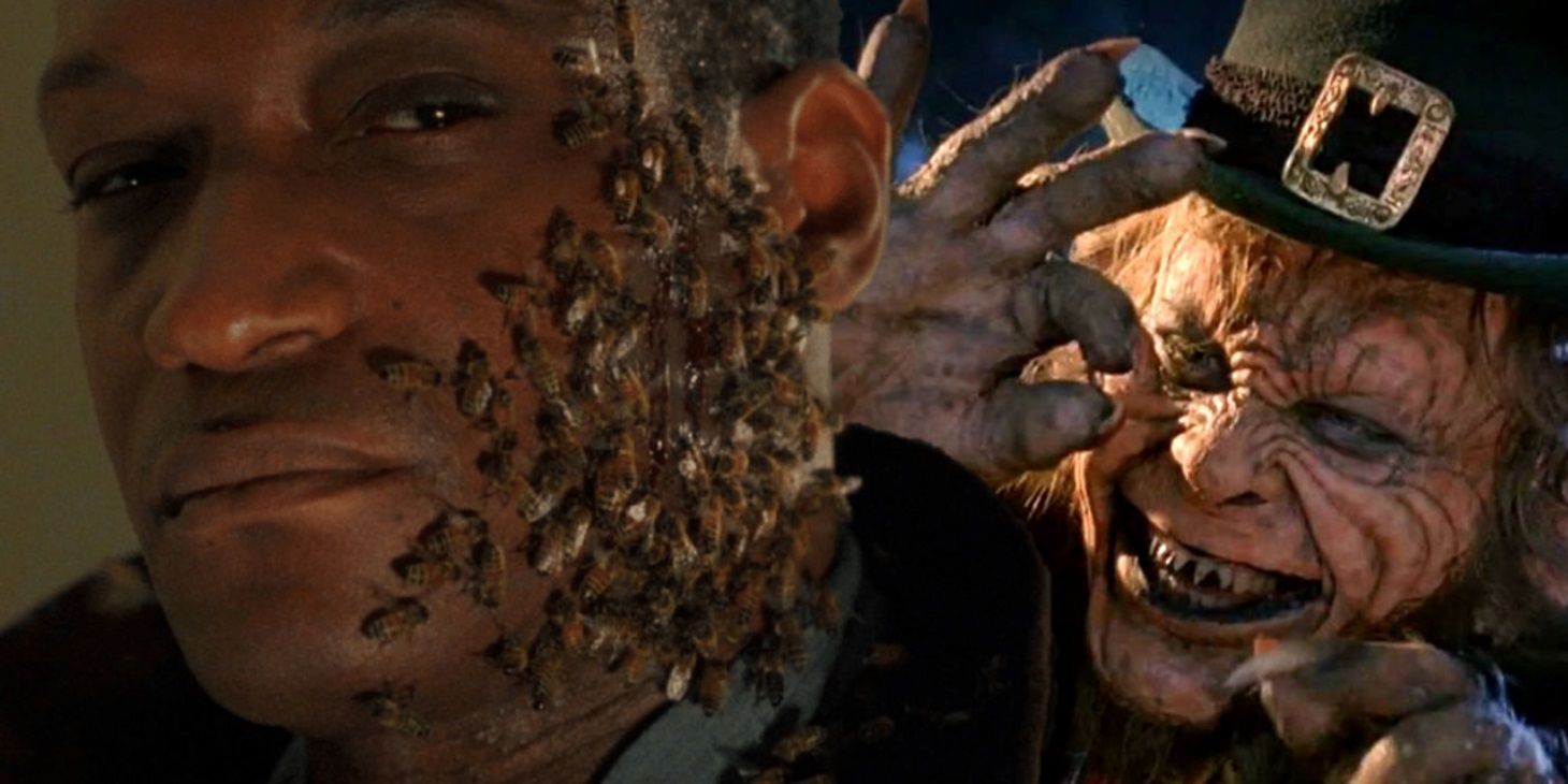 Collage of Candyman and Leprechaun