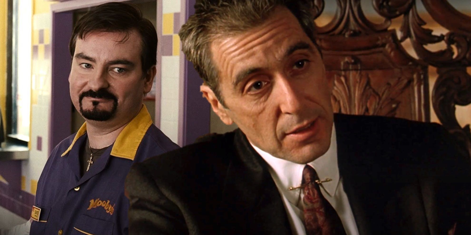 Collage of Dante in Clerks II and Michael in The Godfather Part III