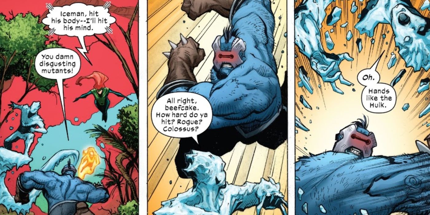 Perro fighting Iceman.