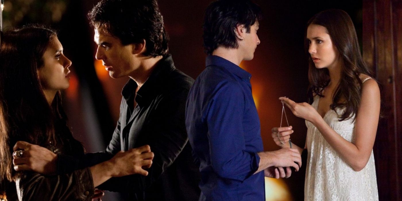 Damon and Elena on The Vampire Diaries