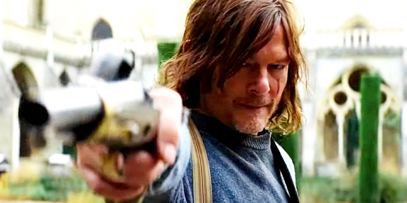 Daryl holding a gun in The Walking Dead: Daryl Dixon trailer