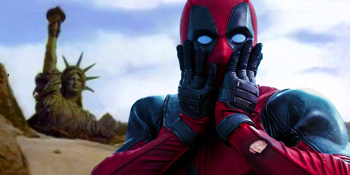 Deadpool and the Statue of Liberty at the end of Planet of the Apes