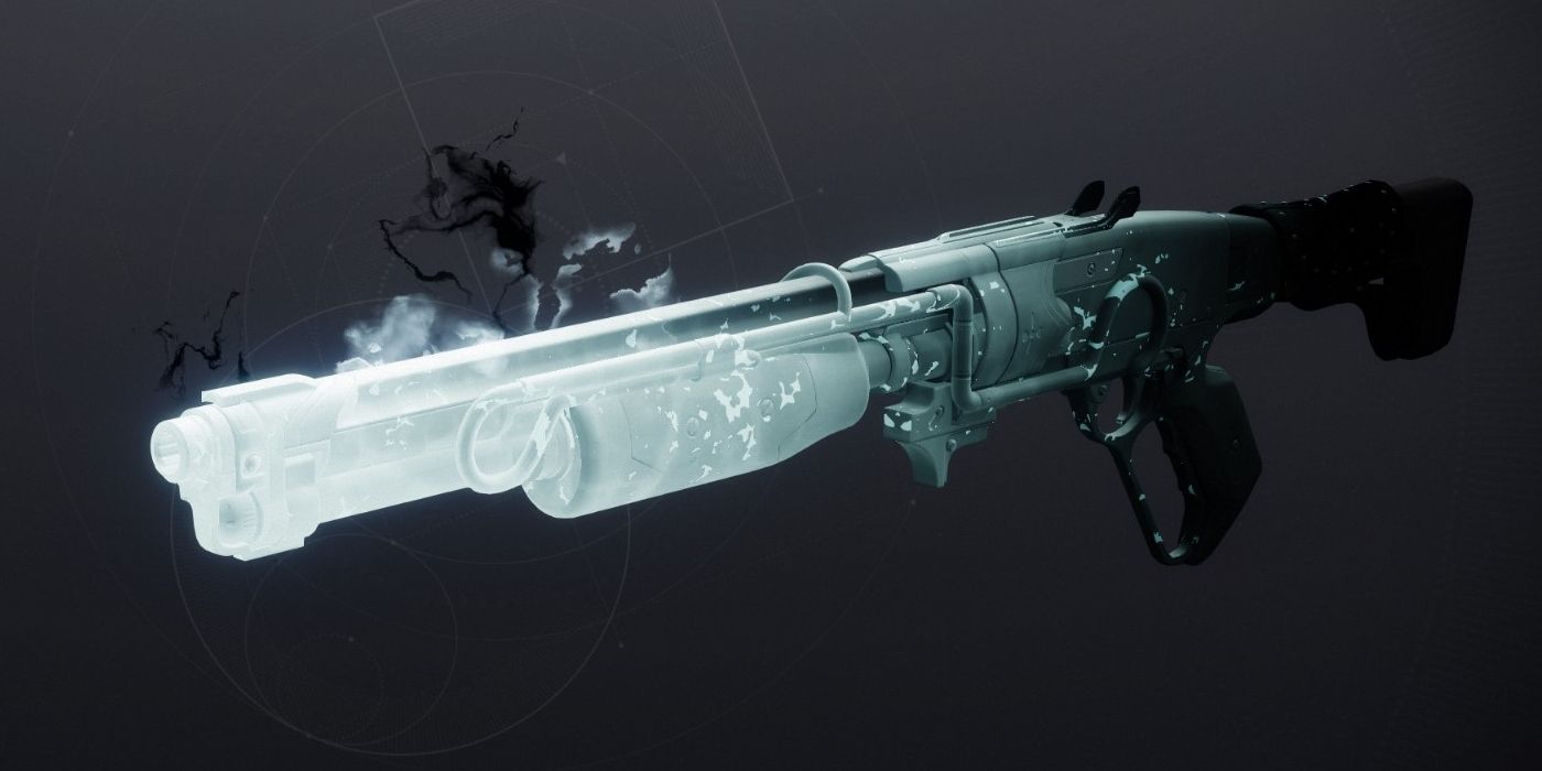 A close up on Destiny 2&rsquo;s Until Its Return shotgun in the in-game menu screen.