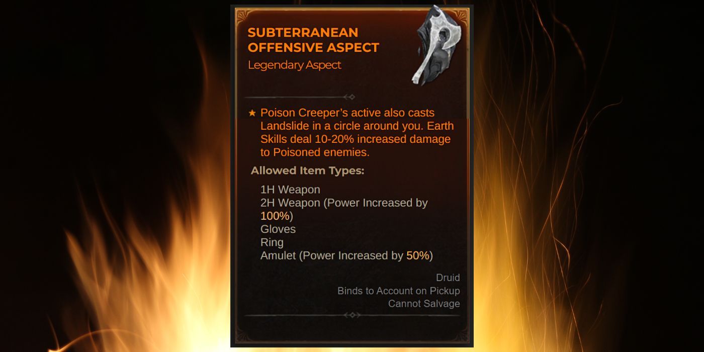 Diablo 4 Subterranean Offensive Aspect