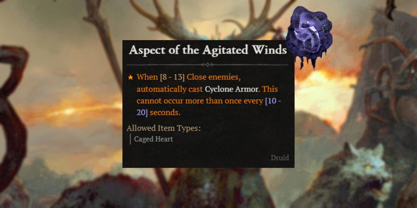 Diablo 4 Agitation Wind Aspect of Brutal Ferocious Heart Force