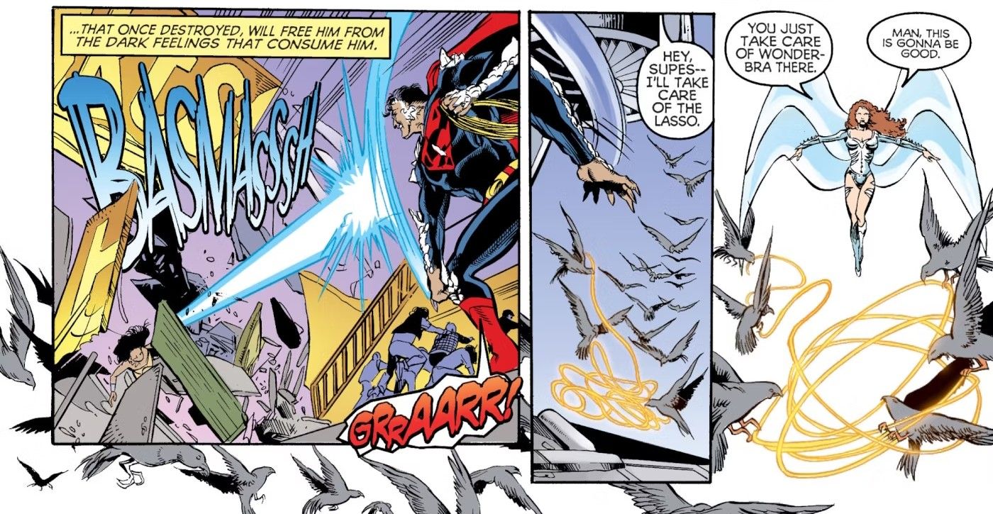 Doomsday Superman Attacks Wonder Woman