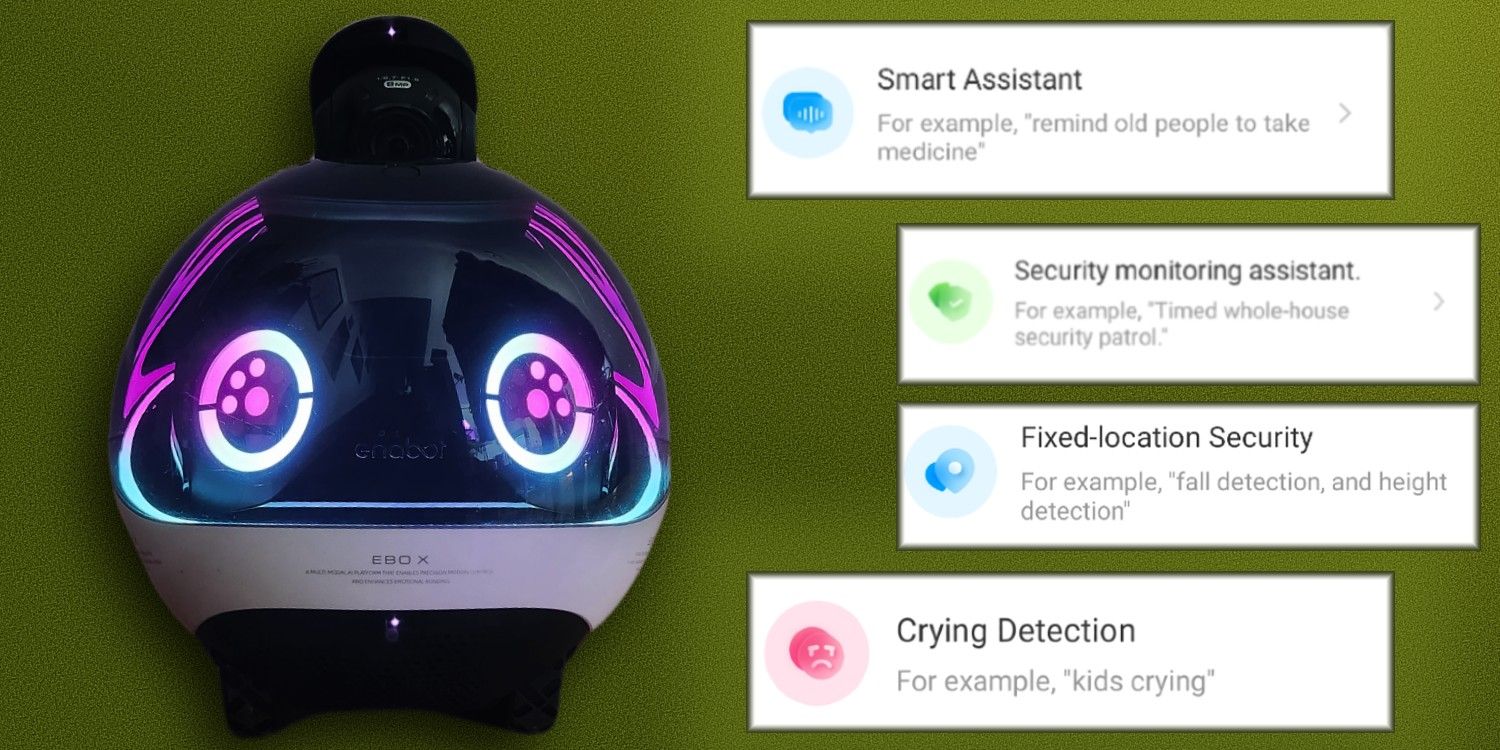 ebo X family robot rolls to serve as your personal security guard