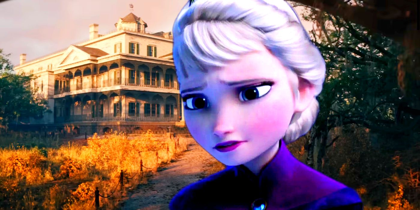 Elsa in Front of the 2023 Haunted Mansion