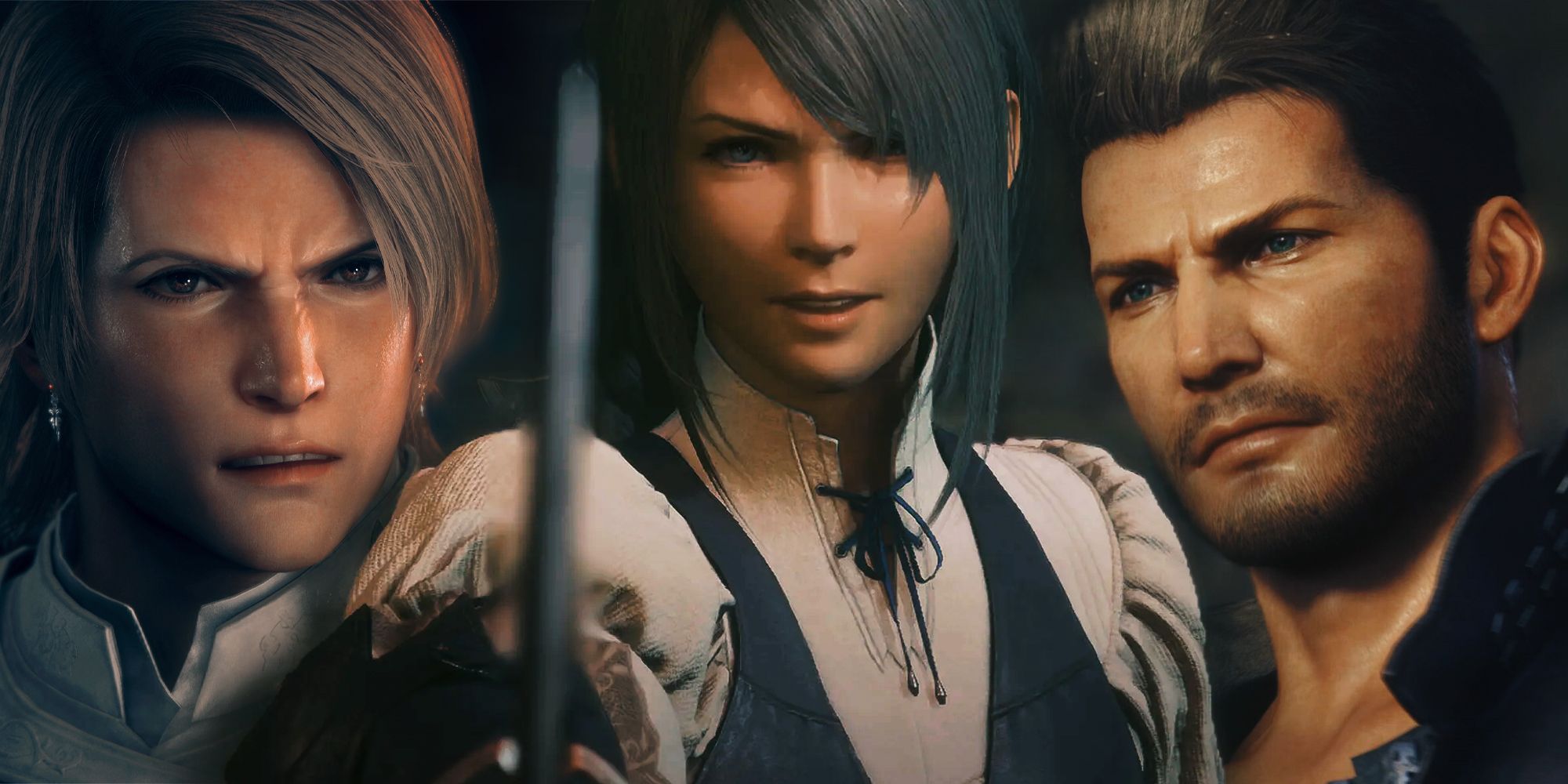 Close-up Dion, Jill, dan Cid di Final Fantasy 16.