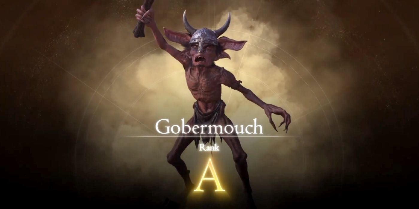 Gobermouch&rsquo;s hunt card in Final Fantasy 16, presenting the angry goblin as an A-Rank target.