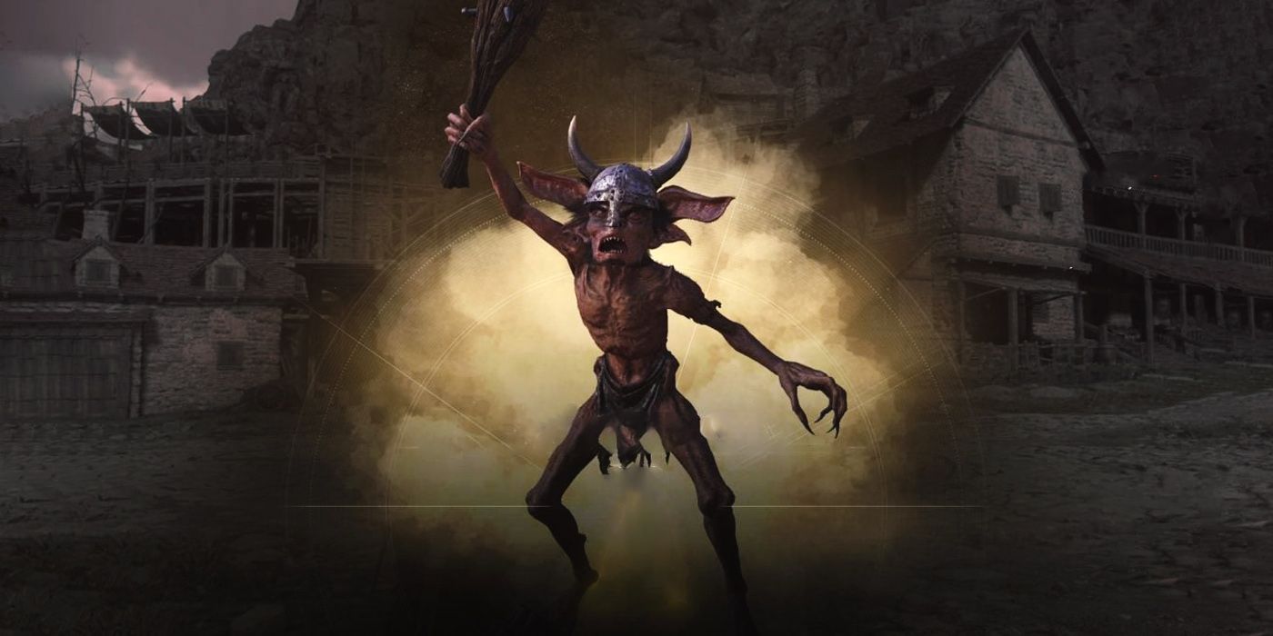 Final Fantasy 16&rsquo;s Gobermouch holding a club while expressing anger.