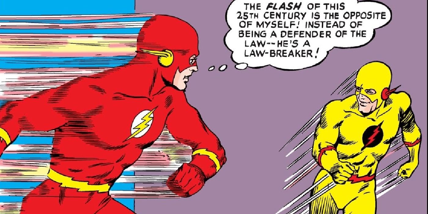 Flash reacts to the Reverse Flash's debut while running