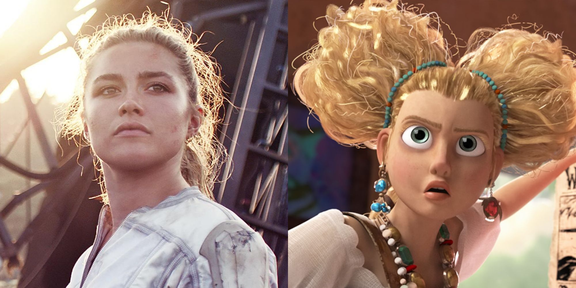Florence Pugh and Goldilocks from Puss in Boots The Last Wish