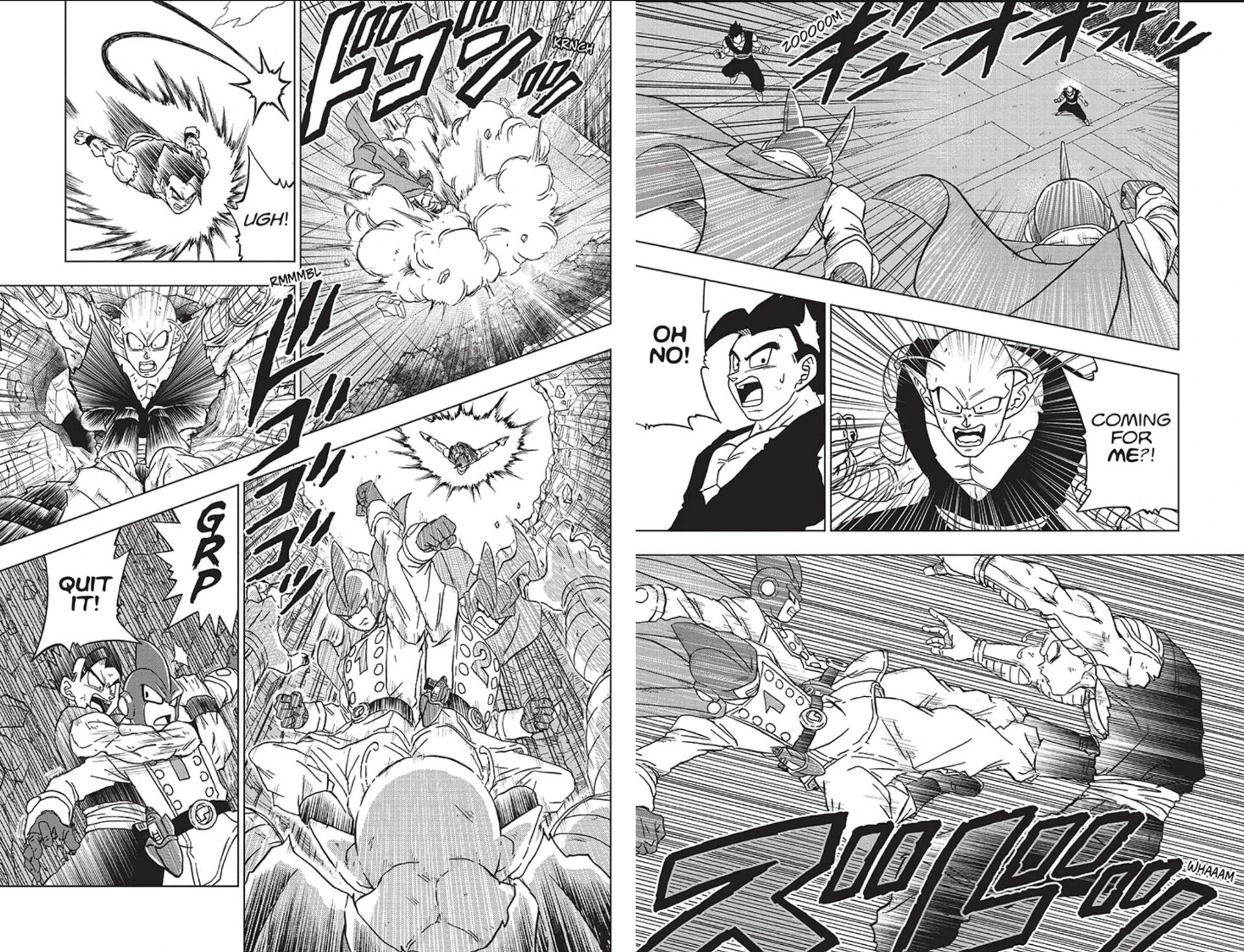 Gamma 1 dan 2 bekerja sama untuk mengalahkan Piccolo di Dragon Ball Super