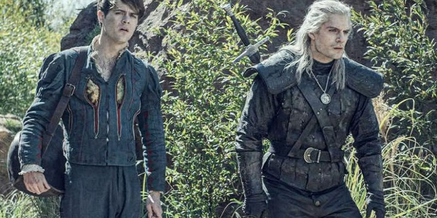 Geralt and Dandelion Walking Alongside Each Other