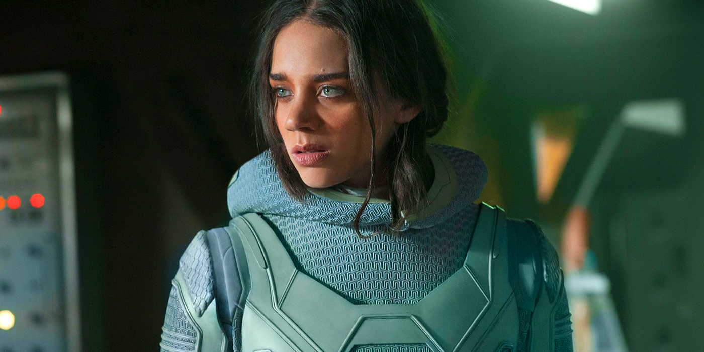 Ghost (Hannah John-Kamen) without her mask in Ant-Man and the Wasp